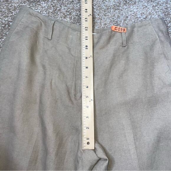 Talbots pants Irish Linen tan straight leg breathable SZ 12 POCKETS zip up - Picture 9 of 12